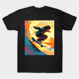 Skateboarding Halfpipe Air, Sports Graphic Design T-Shirt